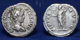 ROMAN; Caracalla AR Denarius, 3.54gm, 19mm, VF