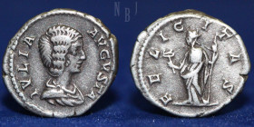ROMAN; Julia Domna. Augusta, AR Denarius, Rome mint, 3.50gm, 19mm, VF