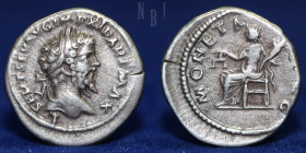 ROMAN; Septimius Severus AR Denarius, 3.41gm, 19mm, VF