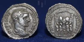 Diocletian (A.D. 254-305), Silver Argenteus. Mint of Siscia, struck c. A.D. 294, 3gm, 18mm, GOOD EF & R