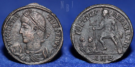 Roman; CONSTANTIUS II BRONZE 348-350 AD FEL TEMP REPARATIO AQT Aquileia, 3.61gm, 22mm, VF R