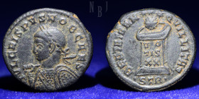 Roman; Crispus. Caesar Æ Follis. Treveri (Trier) mint, 2nd officina. Struck AD 322, 3.26gm, 19mm, VF