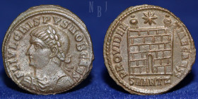 Roman; Crispus Follis - PROVIDENTIAE CAESS - Cyzicus Mint. 324-325 AD, 2.86gm, 20mm, EF