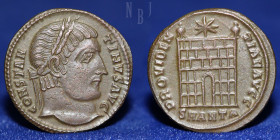 Roman; Constantine AE reduced follis. PROVIDENTIA AVGG, 307-337, 2.93gm, 19mm, VF