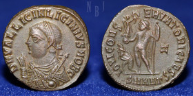Roman; Licinius I. AE follis. 317-320 AD. Antioch mint, IMP LICINIVS AVG, 2.98gm, 19mm, EF