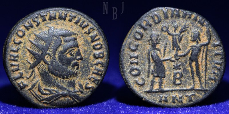 Constantius I Chlorus AE Radiate. 295-296 AD. (3.38gm, 19mm) Obverse: FL VAL CON...