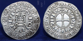 FRANCE, Royal. Louis IX (Saint Louis). 1226–1270. AR Gros Tournois, Struck 1266-1270, 4.10gm, 25mm, EF
