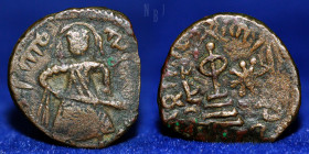 Umayyad, 'Abd al-Malik ibn Marwân Fals no date, amman mint, 2.53gm, 16mm, VF & R