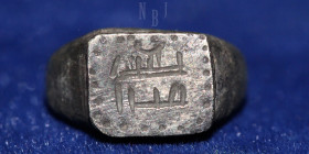 ABBASID SILVER RING. INSCRIBED. Hasbi Allah, 800 - 900 A.D, 0.85gm, 14mm, VF