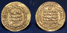 SAMANID Nuh bin Nasr (AH331-343) AV Dinar, Nishapur Mint, 341H, 4.04gm, 23mm, ABOUT EF