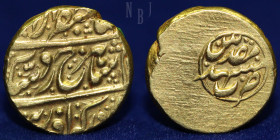 Afsharid, Shah Rukh (1161-1210h) mohur gold Mashhad mughadas minted, 10.93gm, 20mm, EF