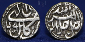 Indian, Mughal Akbar Kabul Mint RY 49 Silver 1/2 Rupee Coin, 5.69gm, 18mm, EF