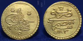Ottoman Empire. Mahmud I. AV Zinjirli Altin (Misr-Cairo) AH1143, 3.46gm, 19mm, EF
