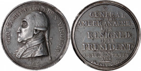 1790 Manly Medal. Original Dies. Musante GW-10, Baker-61A. White Metal. EF Details--Damage (PCGS).

49.5 mm. 584.8 grains. Light steel-gray with som...