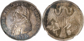 "1789" (ca. 1863) Alfred Robinson's Fantasy Washington Cent. Musante GW-16, Baker-14B. Silver. MS-67 (NGC).

Beautiful medium gray silver with soft ...