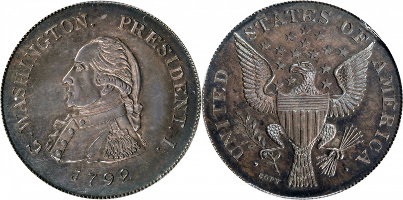 "1792" (ca. 1860) Idler Copy of the Getz "Half Dollar." Musante GW-27, Baker-25K...