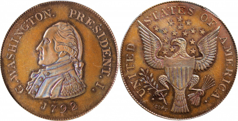 "1792" (ca. 1860) Idler Copy of the Getz "Half Dollar." Musante GW-27, Baker-25M...
