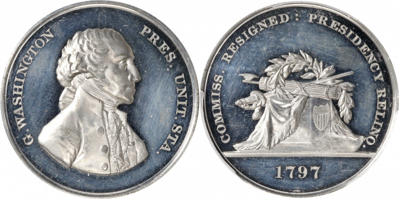 "1797" (ca. 1879) Sansom Medal. Large Format. GW-60A, Baker-73B. White Metal. MS...
