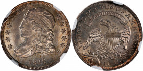 1836 Capped Bust Dime. JR-3. Rarity-3. MS-65 (NGC).

Bathed in medium argent-gray patina, both sides of this premium example also reveal highlights ...