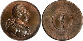 1805 Eccleston Medal. By Thomas Webb, for Daniel Eccleston. Musante GW-88, Baker-85. Bronze. Specimen-64 BN (PCGS).

76.1 mm. 1990.0 grains. Pleasin...