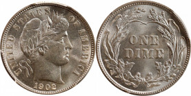1902 Barber Dime. MS-66 (PCGS).

With a mintage of more than 21 million pieces, the 1902-P is surprisingly scarce in high grades. This piece has sat...