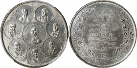 Undated (ca. 1856) Eight Presidents Medal without Signature. Restrike. Musante GW-153R, Baker-221D. White Metal. MS-63 (PCGS).

46.4 mm. 376.2 grain...