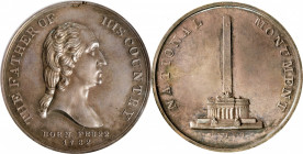 1848 Washington National Monument Medal. Musante GW-178, Baker-320A. Silver. MS-64 (PCGS).

39.5 mm. 430.8 grains. A great rarity in silver that we ...