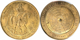 "1799" (ca. 1859) Calendar Medal by Peter Jacobus. Musante GW-302, Baker-387. Brass. Reeded Edge. MS-63 (PCGS).

33.9 mm. 189.7 grains. Pale golden-...