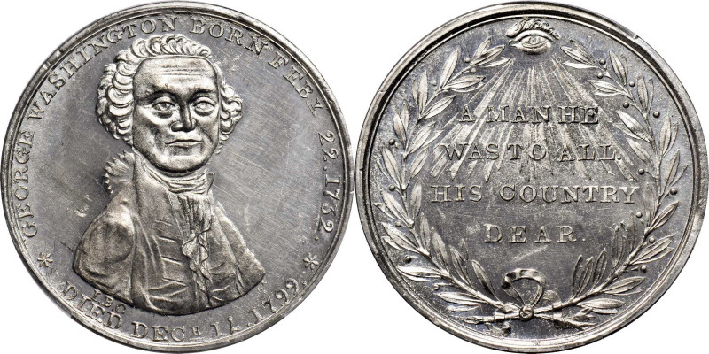 "1799" (ca. 1862) Ugly Head Medal. By J.B. Gardiner. Musante GW-715, Baker-89C. ...