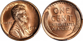 1918 Lincoln Cent. MS-68 RD (PCGS).

This virtually flawless example really needs to be seen to be fully appreciated. Silky smooth surfaces exhibit ...