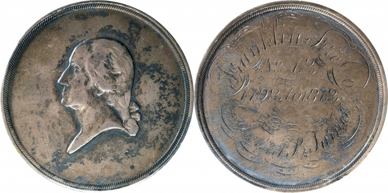 1872 Franklin Fire Company No. 12 Commemorative Membership Medal. Musante GW-816...