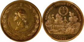 1876 First in War - Magna Est Veritas Medal. By Robert Laubenheimer. Musante GW-861, Baker-292C. Brass. MS-64 (PCGS).

50 mm. Brilliant golden-brass...