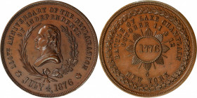 1876 Lovett's Battle Series Medal -- No. 5, Lake Champlain. Second Obverse. Musante GW-896, Baker-448A-5, HK-Unlisted, Unlisted SCD-13. Bronze. MS-63 ...