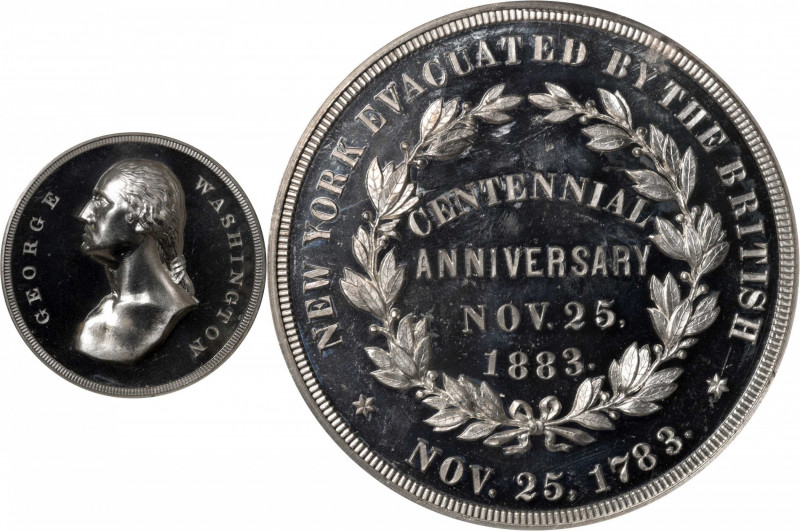 1883 Evacuation of New York Medal. Musante GW-1002, Baker-459B. White Metal. Pro...