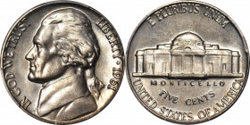 1961 Jefferson Nickel. MS-66 FS (PCGS).

A find for the advanced Jefferson nickel enthusiast, this gorgeous upper end Gem is essentially brilliant w...