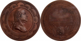 1889 Brooklyn Bridge Medal, with Sun. Musante GW-1087A, Douglas-7. Bronze. MS-65 BN (NGC).

51 mm. Warm rose-brown patina blankets both sides of thi...