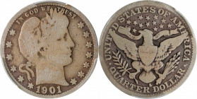 1901-S Barber Quarter. Good-4 (PCGS).

Rarest of the rare in the circulation strike Barber quarter series, the 1901-S is a strong performer at all l...