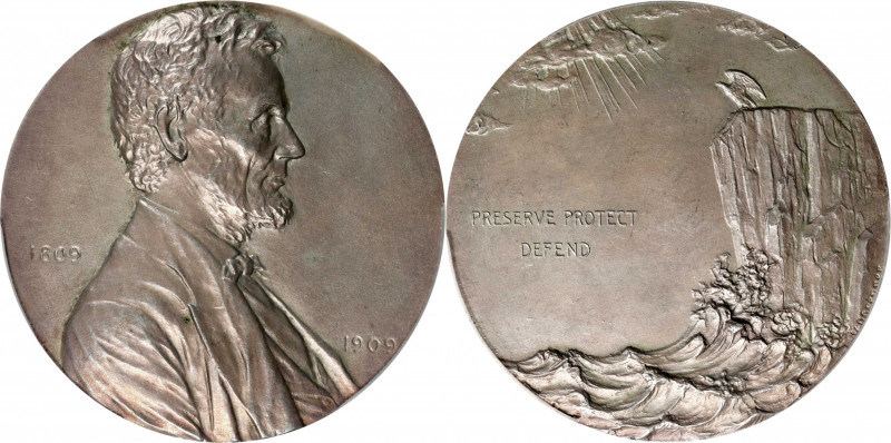 1909 Lincoln Centennial Preserve, Protect, Defend Medal. By Victor David Brenner...