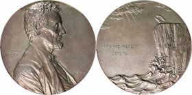 1909 Lincoln Centennial Preserve, Protect, Defend Medal. By Victor David Brenner. Cunningham 24-300Cs, King-304, Smedley-84. Silvered Bronze. MS-64 (P...