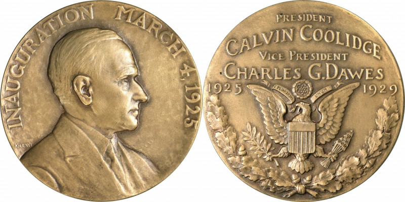 1925 Calvin Coolidge Inaugural Medal. By Darrell C. Crain (designer) and Julio K...