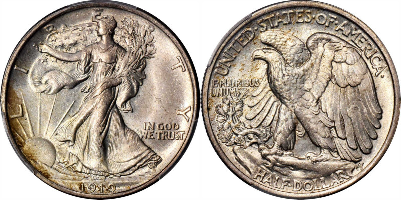 1919 Walking Liberty Half Dollar. MS-66 (PCGS). CAC.

This is an exceptionally...