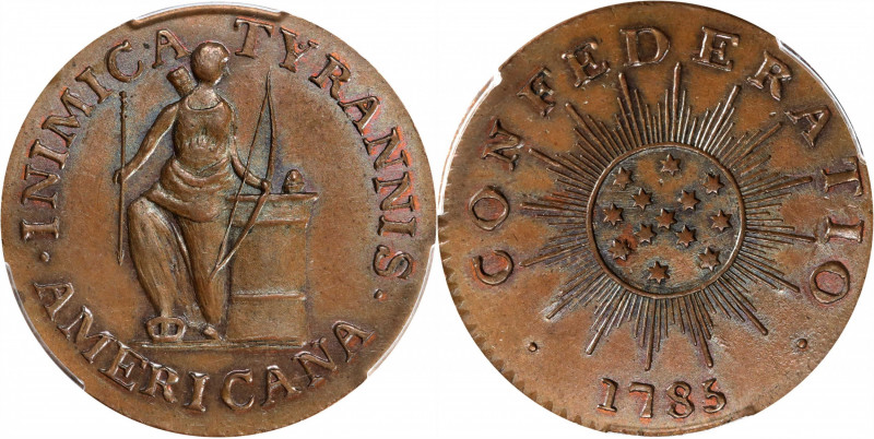 "1785" (ca. 1863) Confederatio Cent, Small Stars. By John Adams Bolen. Musante J...