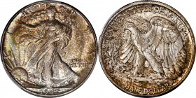 1947-D Walking Liberty Half Dollar. MS-67+ (PCGS). CAC.

A truly captivating example with bold peripheral toning in olive-copper and rose-russet. Th...