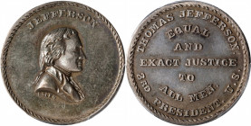 Undated (ca. 1867) Jefferson / Equal and Exact Justice for All Men Medal. By John Adams Bolen. Musante JAB-26. Silver. MS-64 (PCGS).

25.4 mm. 157.9...