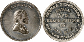 Undated (ca. 1867) Jefferson / Equal and Exact Justice for All Men Medal. By John Adams Bolen. Musante JAB-26. White Metal. MS-61 (PCGS).

25.4 mm. ...