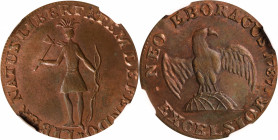 "1787" (ca. 1869) Excelsior Copper. Indian / Eagle on Globe. Bolen Copy. Musante JAB-36, Kenney-7, W-14370. Copper. MS-65 BN (NGC).

A virtually pri...