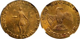"1787" (ca. 1869) Excelsior Copper. Indian / Eagle on Globe. Bolen Copy. Musante JAB-36, Kenney-7, W-14375. Brass. MS-65 (NGC).

A lustrous and fros...