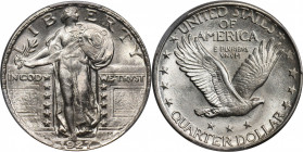 1927-D Standing Liberty Quarter. MS-66 FH (PCGS).

The surfaces display outstanding quality with scarcely any signs of handling or bagmarks, and the...