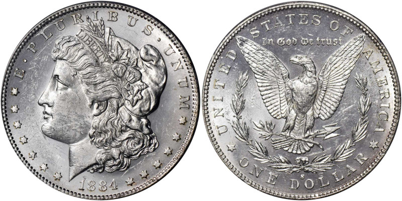 1884-S Morgan Silver Dollar. MS-60 (PCGS). CAC. OGH.

A fully lustrous, modest...