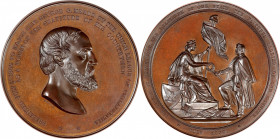 1866 Major General George G. Meade Medal. By Anthony C. Paquet. Julian PE-20. Bronze. Choice Mint State.

81 mm. Nearly in the Gem category, both si...
